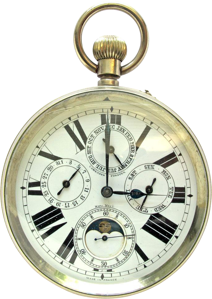 Antique Working Triple Calendar Pocket Watch / Car (960x960), Png Download