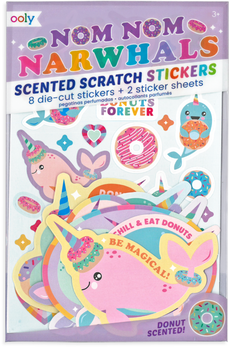 Nom Nom Narwhals Scented Stickers (800x800), Png Download