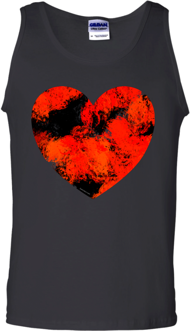 Grunge Heart- Men's Cotton Tank Top (1155x1155), Png Download