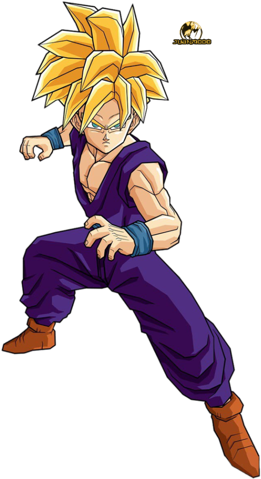 Gohan Again Transforms Into His Super Saiyan Form And (628x1023), Png Download