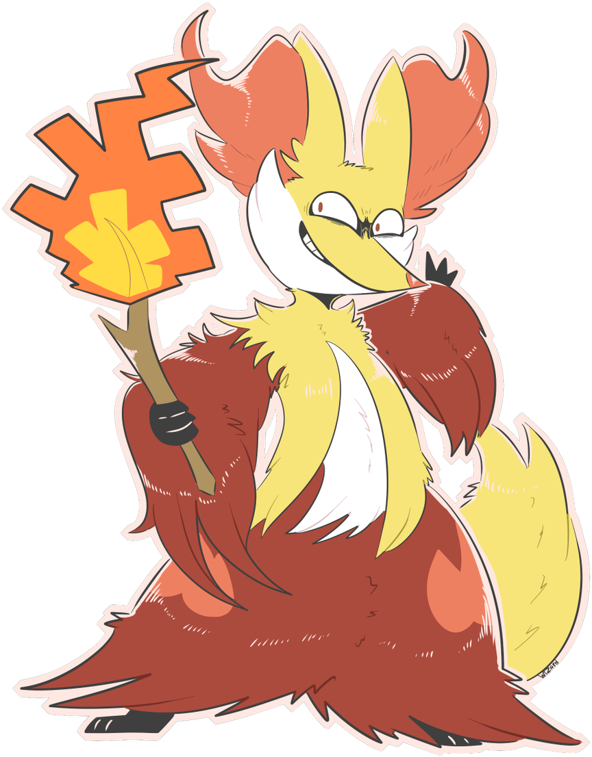 #pokemon #delphox #fanart #artpic (917x1200), Png Download