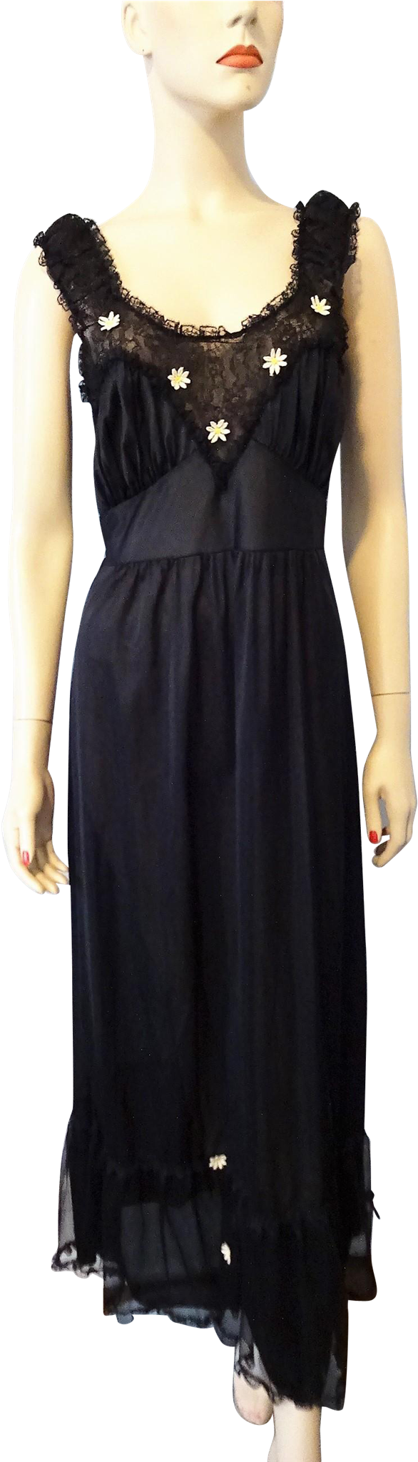Black Nylon Nightgown Vintage Transparent Background (2048x2048), Png Download