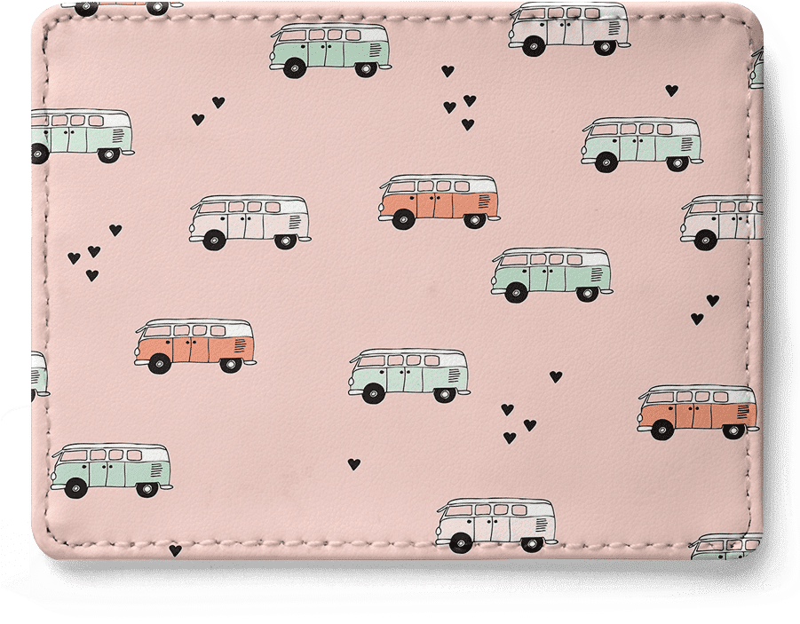 Dailyobjects Hippie Bus Pattern Skinny Fit Card Wallet (900x900), Png Download