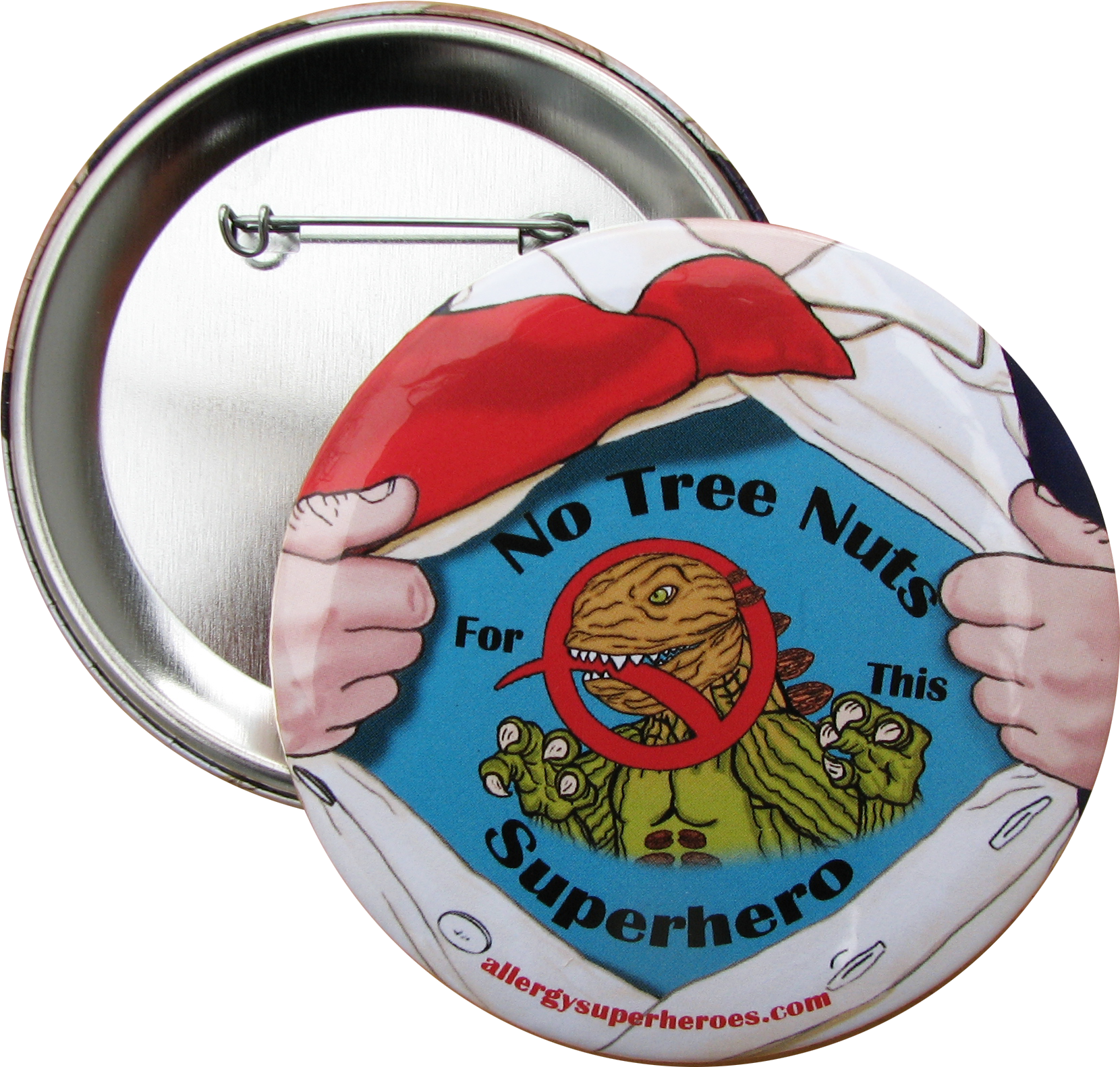 Tree Nut Allergy Superhero Boy Button - Badge (1900x1800), Png Download