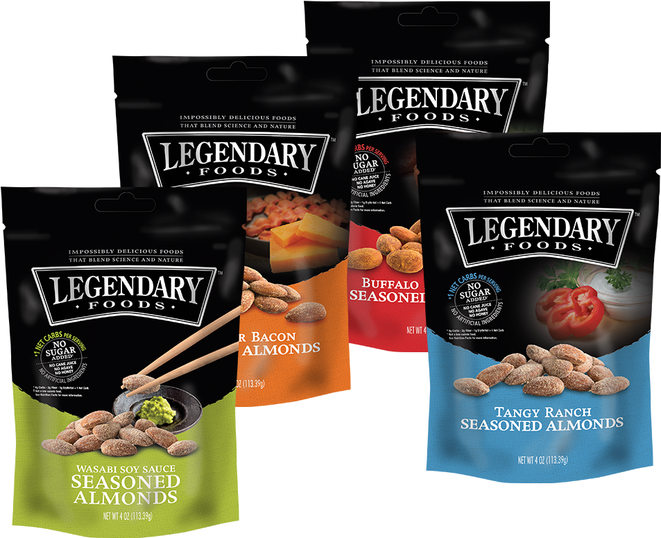 Variety Pack Seasoned Almonds-4oz, 4 Pack - Superfood (1000x1000), Png Download