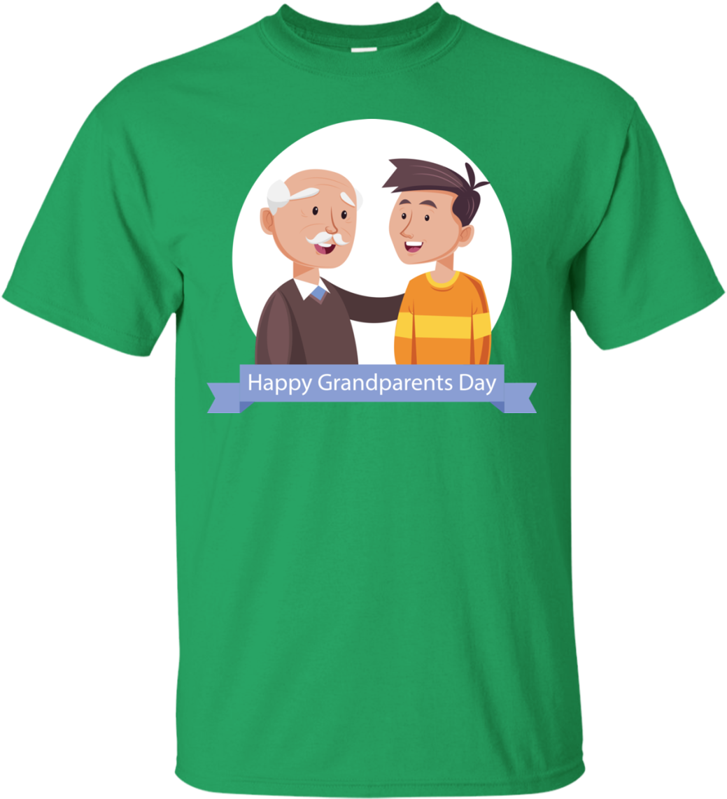 Grandfather With His Grandson - Shirt (1155x1155), Png Download