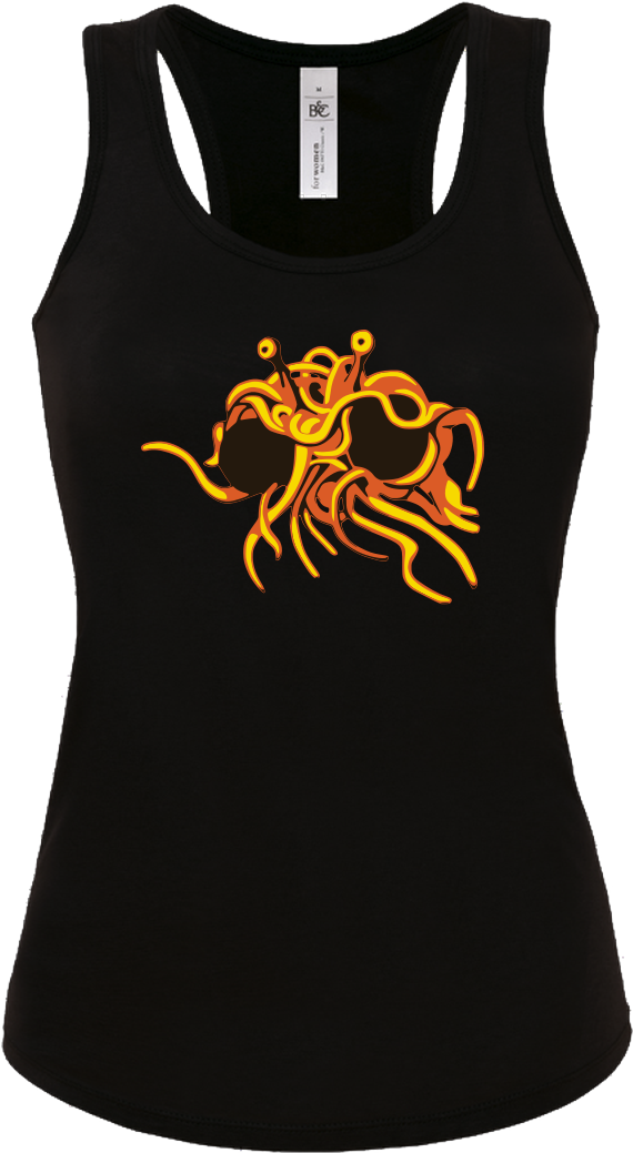 Flying Spaghetti Monster T-shirt Tanktop Black (1044x1044), Png Download