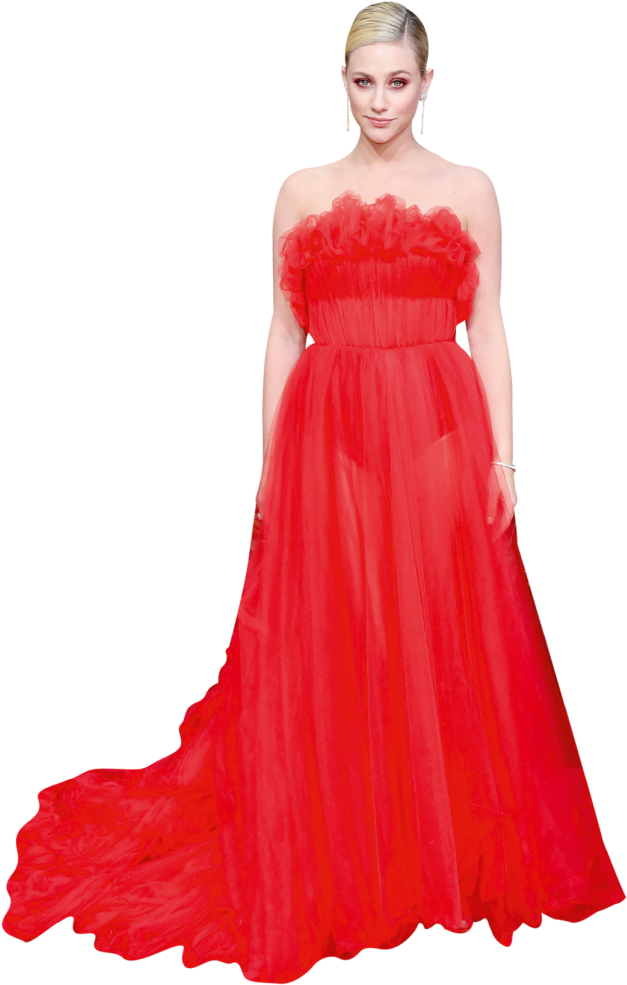 Lili Reinhart In Khyeli Couture - Gown (763x1024), Png Download
