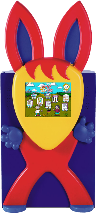 Happy Kids Hare Triangular Case - Cartoon (466x800), Png Download