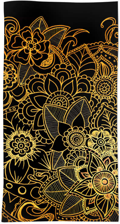 Toalha Floral Doodle Gold G523 De Medusa Graphicartna - Drawing (800x800), Png Download