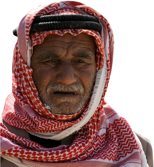 Man, Old, Arabian, Isolated, Cut Out - Lebanese Keffiyeh (720x720), Png Download