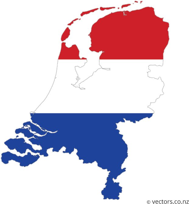 Flag Vector Map Of The Netherlands - Relief Map Of Holland (700x700), Png Download
