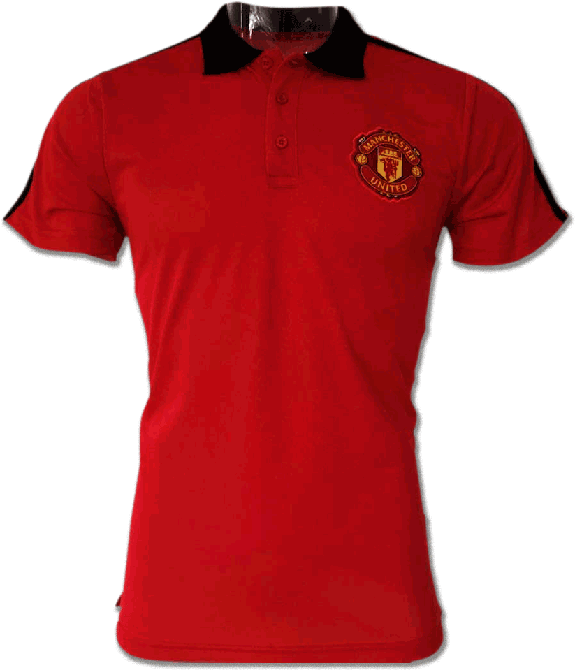 Manchester United Red Color Black Collar Polo T - Red Color Sports T Shirts (900x1200), Png Download