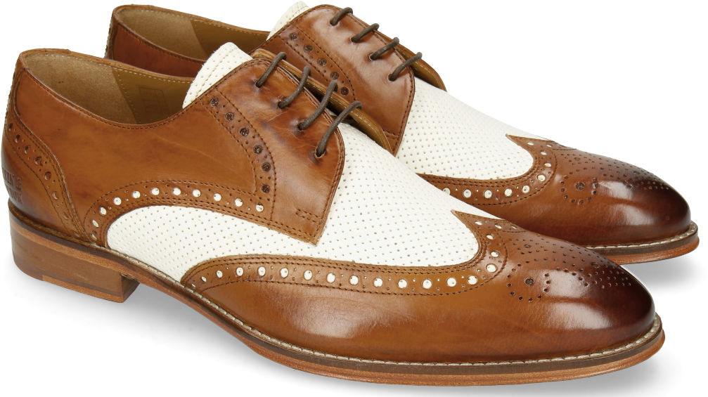 Derby Shoes Kane 5 Cognac Perfo White - Leather (1024x1024), Png Download