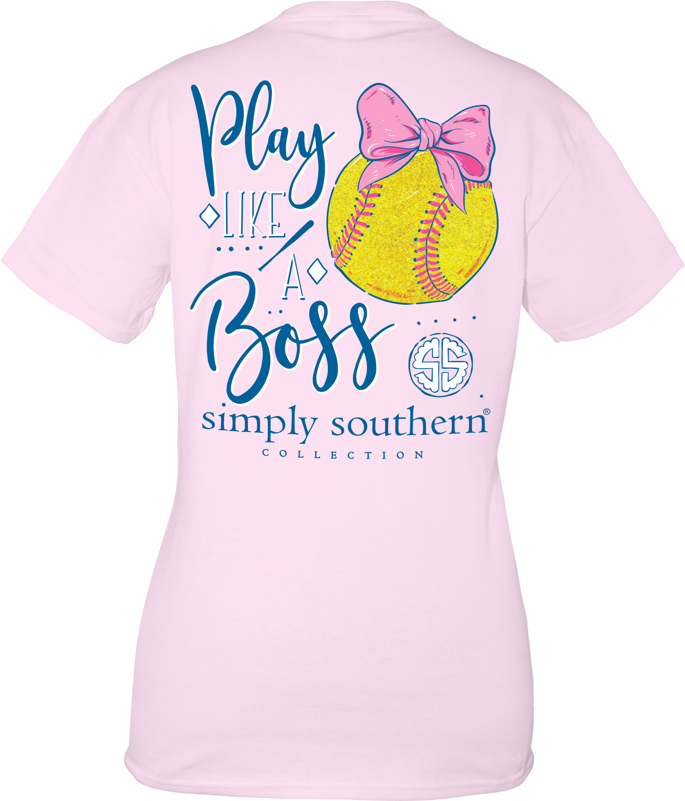 Youth 'play Like A Boss' Softball Short Sleeve Tee - Simply Southern (2423x2820), Png Download