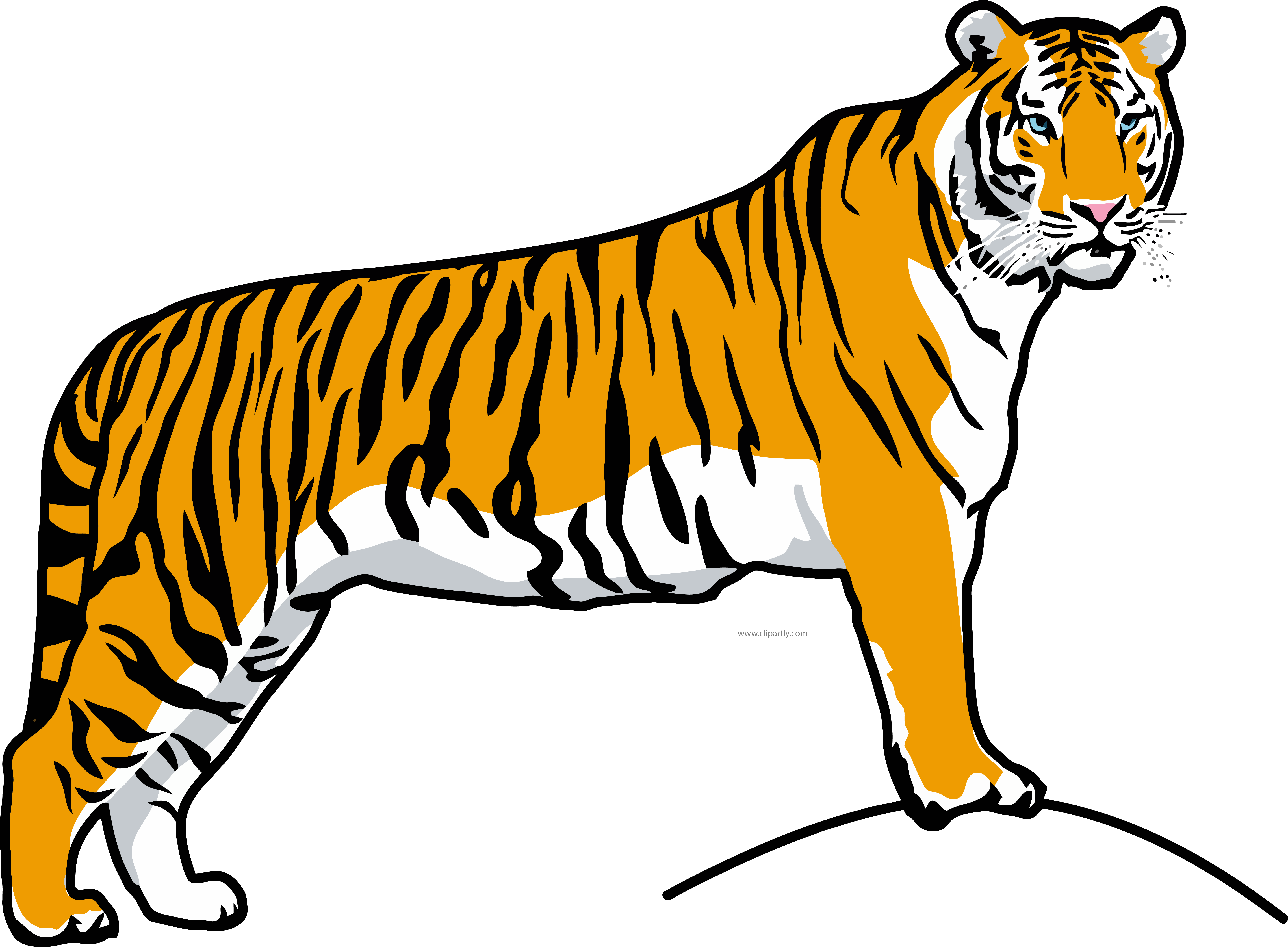 Tiiger Clipart Tiger Run - Tiger Clipart (7134x5245), Png Download