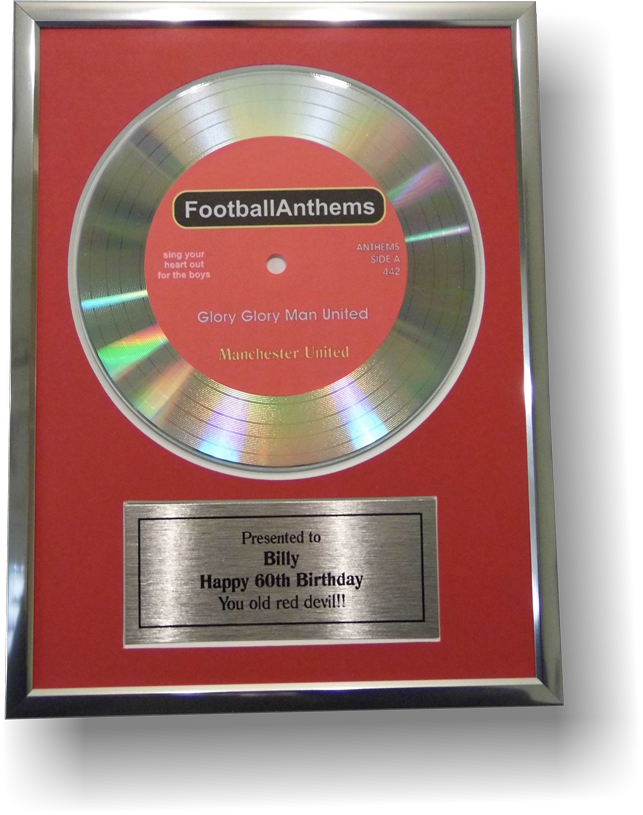 Glory Glory Man United Didi Disc Silver Disc & Frame - Label (643x815), Png Download