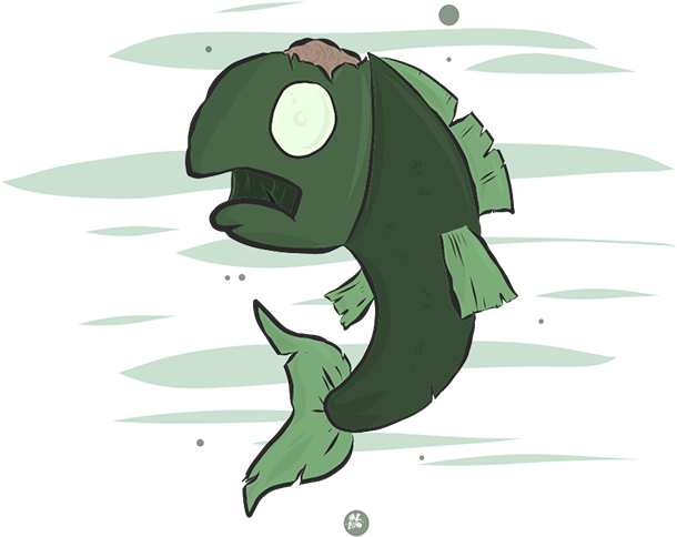 Zombfish Adobe Illustrator Draw Illustration Brains - Cartoon (800x600), Png Download