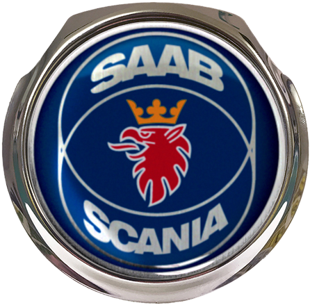 Saab Scania Blue Car Grille Badge With Fixings - Saab Png (500x628), Png Download