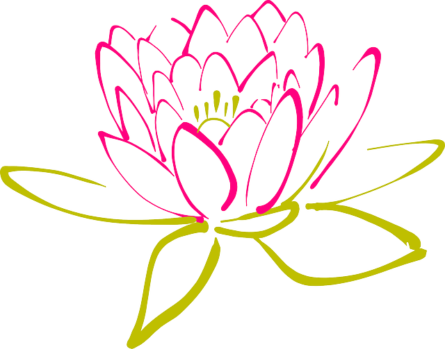 Lotus Flower Graphic Png - Abstract Flower Clip Art (640x503), Png Download