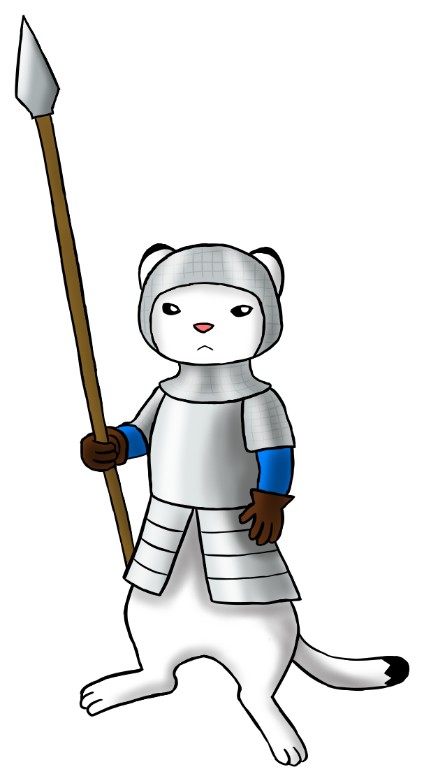 Weasel At Arms - Cartoon (900x1200), Png Download