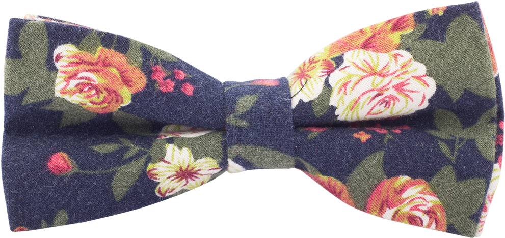 Stylease Exclusive Navy Floral Cocktail Bow Tie - Paisley (1200x1200), Png Download