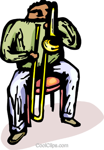 Man Playing The Trombone Royalty Free Vector Clip Art - Illustration (335x480), Png Download