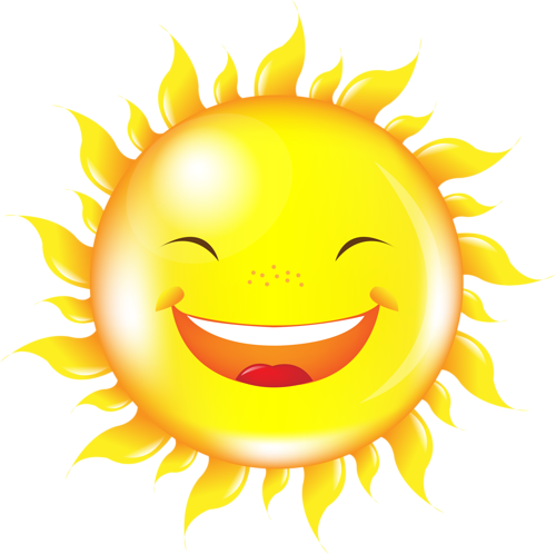 Clipart Smiley, Cartoon Sun, Happy Smiley Face, Happy - Clip Art Gallery Sunshine (500x498), Png Download