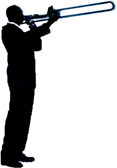 Sinatra - Trombone Silhouette (450x619), Png Download