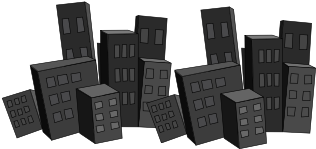 City Building Three Clip Art - Vector Images City Png (600x262), Png Download