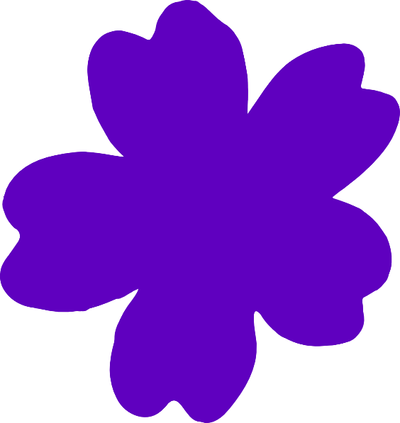 Purple Flower Clipart Flower Symbol - Violet Purple Flower Clipart (564x597), Png Download