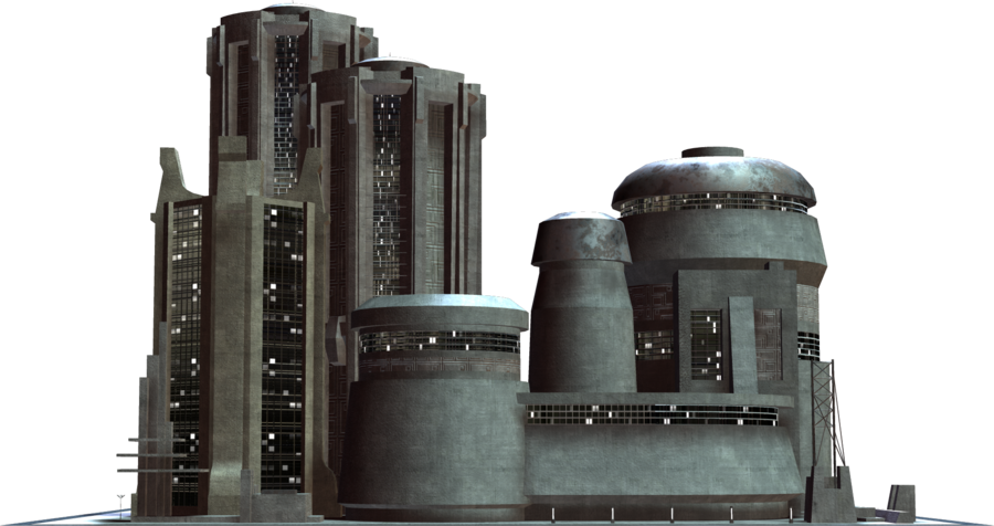 Transparent Buildings Sci Fi - Sci Fi Building Png (900x476), Png Download