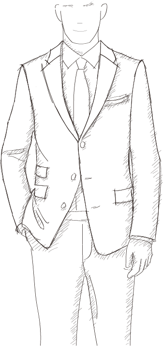 Men's Business Suits - Sketch (532x887), Png Download