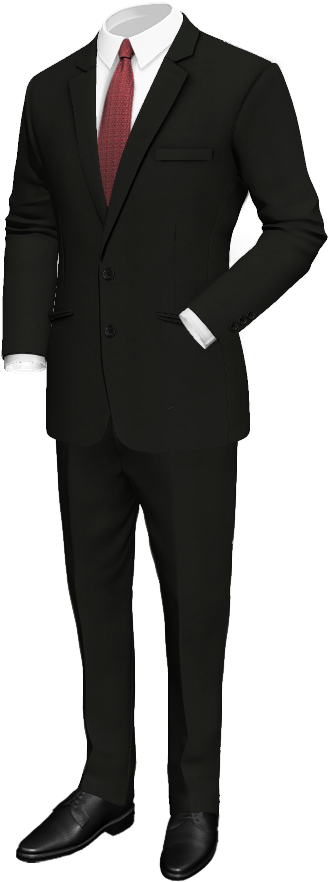 Black Wool Suit - Black With White Trim Tux For Wedding (400x900), Png Download