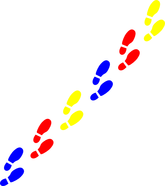 Graphic Library Colored Foot Prints Clip Art At Clker - Colorful Footprints Png (528x595), Png Download