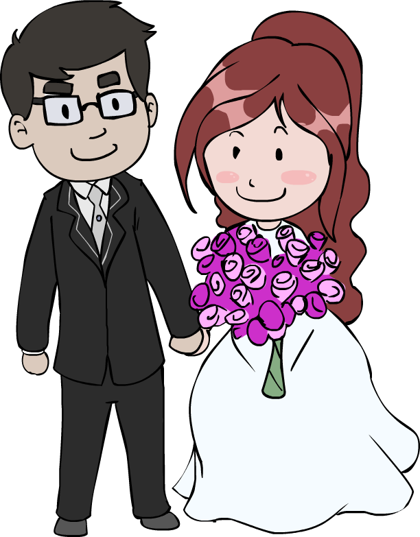 28 Collection Of Marriage Couple Clipart Png - Wedding Couple Cartoon Png (612x783), Png Download