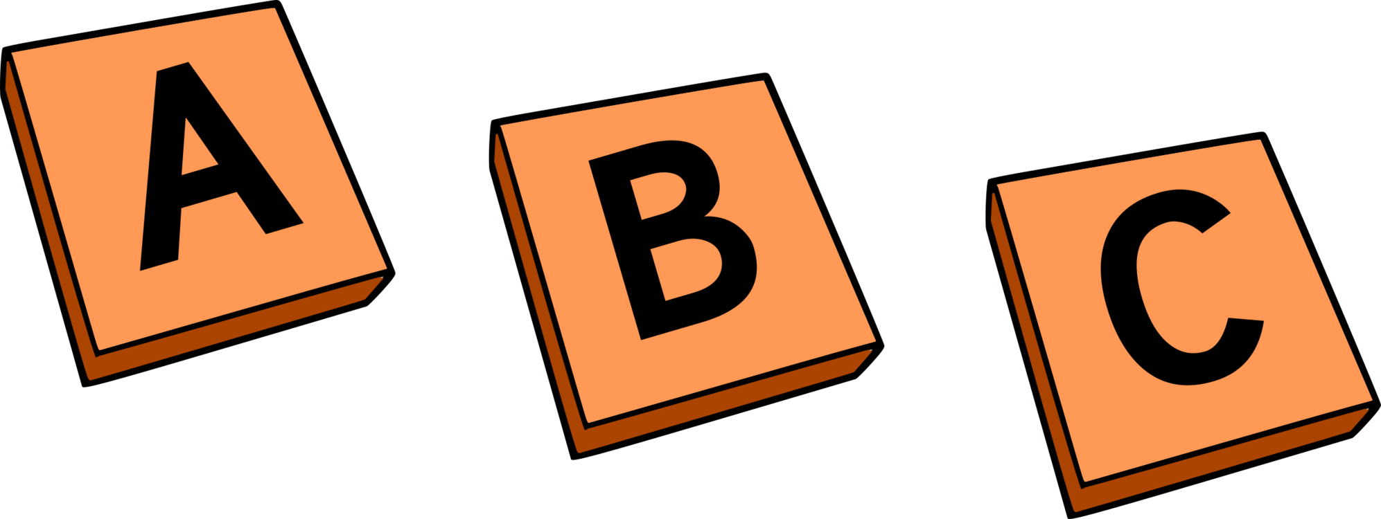 Abc Clip Art Black And White - Letter Tiles Clip Art (1152x434), Png Download