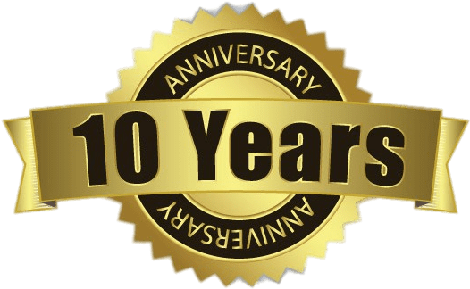 10 Years Anniversary Badge - Business 10th Anniversary (600x400), Png Download