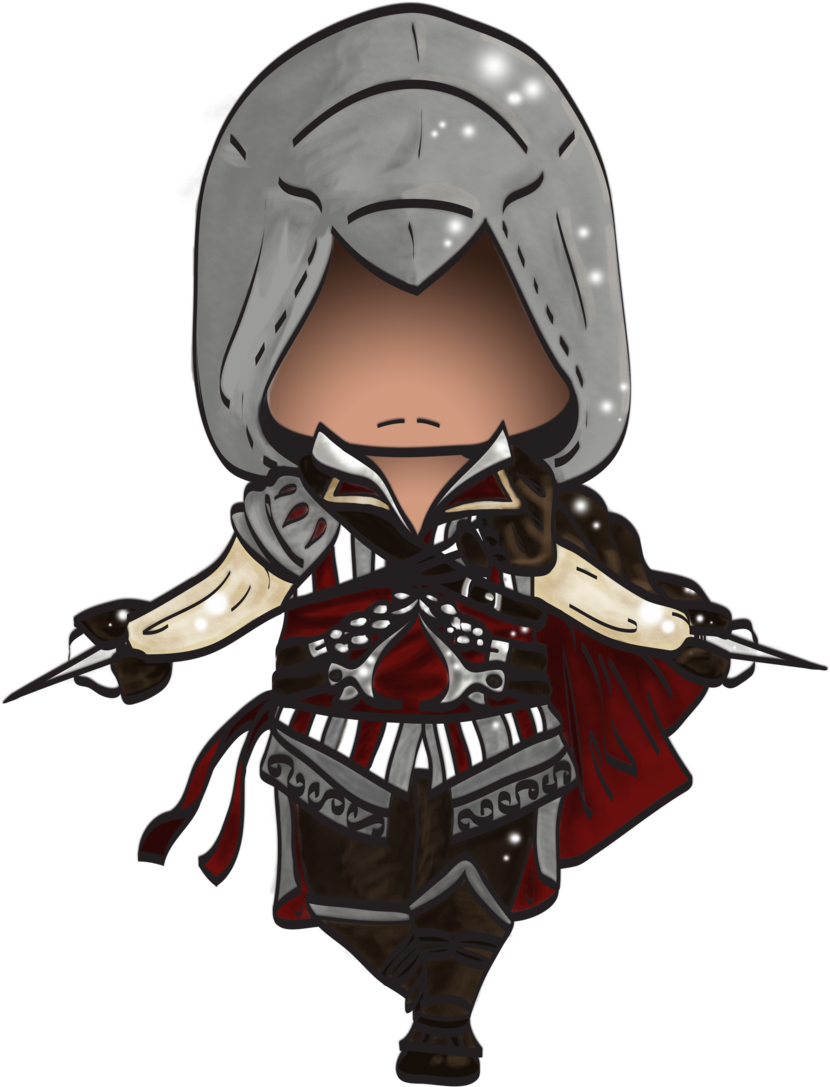 Chibi By Vanillaghosts On Clip Art Free - Chibi Ezio (900x1273), Png Download