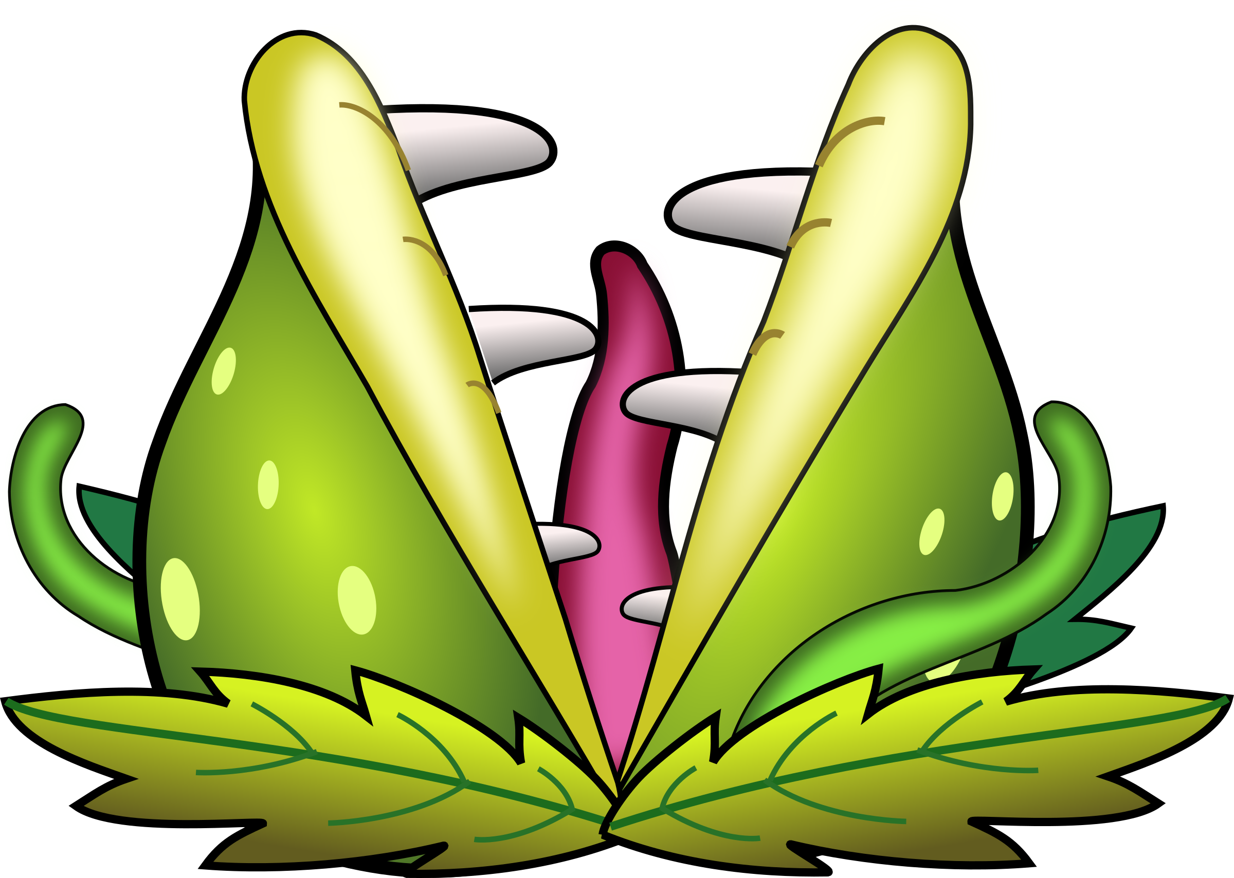 Halloween Plant Monster Clipart - Cartoon Carnivorous Plant Png (2400x1709), Png Download