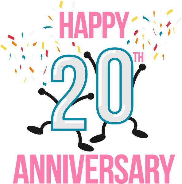 Happy 20th Anniversary Png - Anniversary (600x600), Png Download
