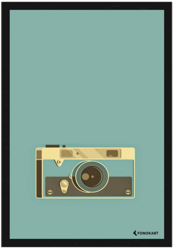 Vintage Camera Framed Wall Art - Art (527x600), Png Download