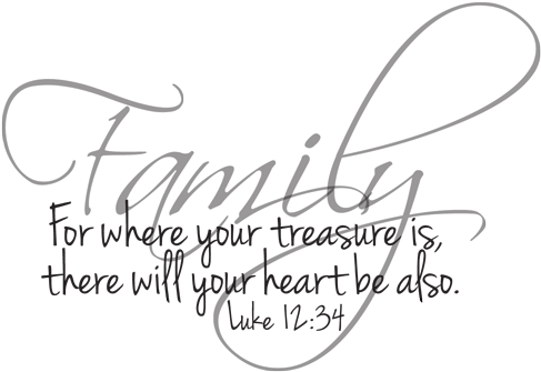 For Where Your Treasure Is Your Heart Will Be There - Bible Quote On Family (550x358), Png Download