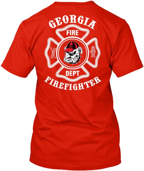 Georgia Bulldogs Firefighter Tshirt - Funny Lifeguard Shirts (506x600), Png Download