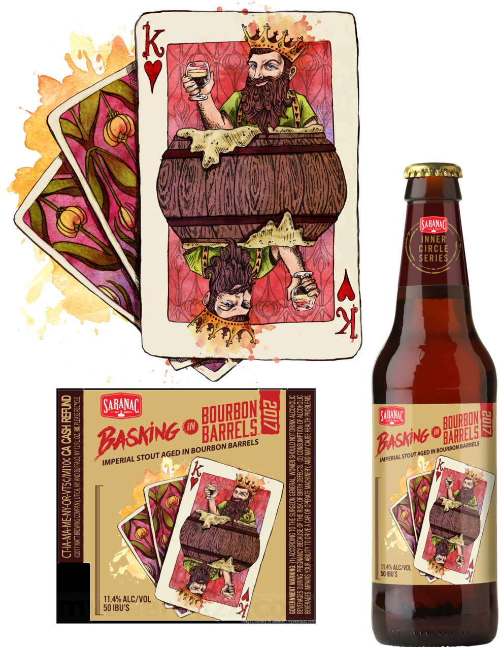 Basking In Bourbon Barrels Label Illustration (1000x1294), Png Download