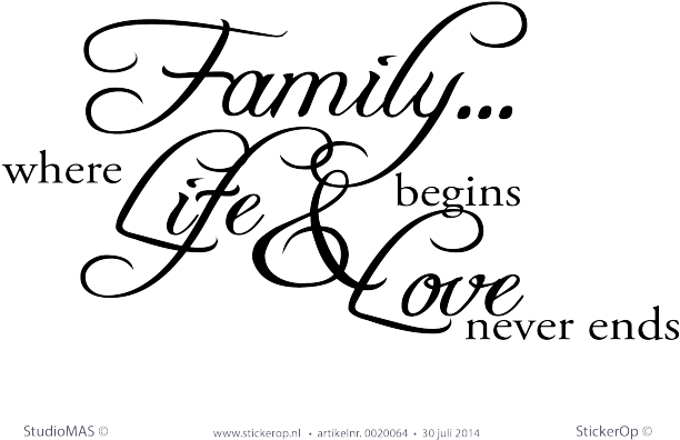 Family Sayings Png Download - Bobee Family Decal Wall Sticker Quote: Removable Decoration (619x420), Png Download