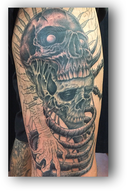 Graphic Color And Black & Grey - Tattoo (433x654), Png Download
