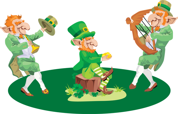 Pictures Of A Leprechaun Clipart Image - Rainbow And Pot Of Gold (675x434), Png Download