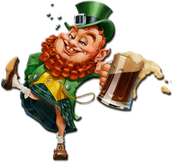 Slicey's Leprechaun - St Patrick Leprechaun Drunk (600x617), Png Download