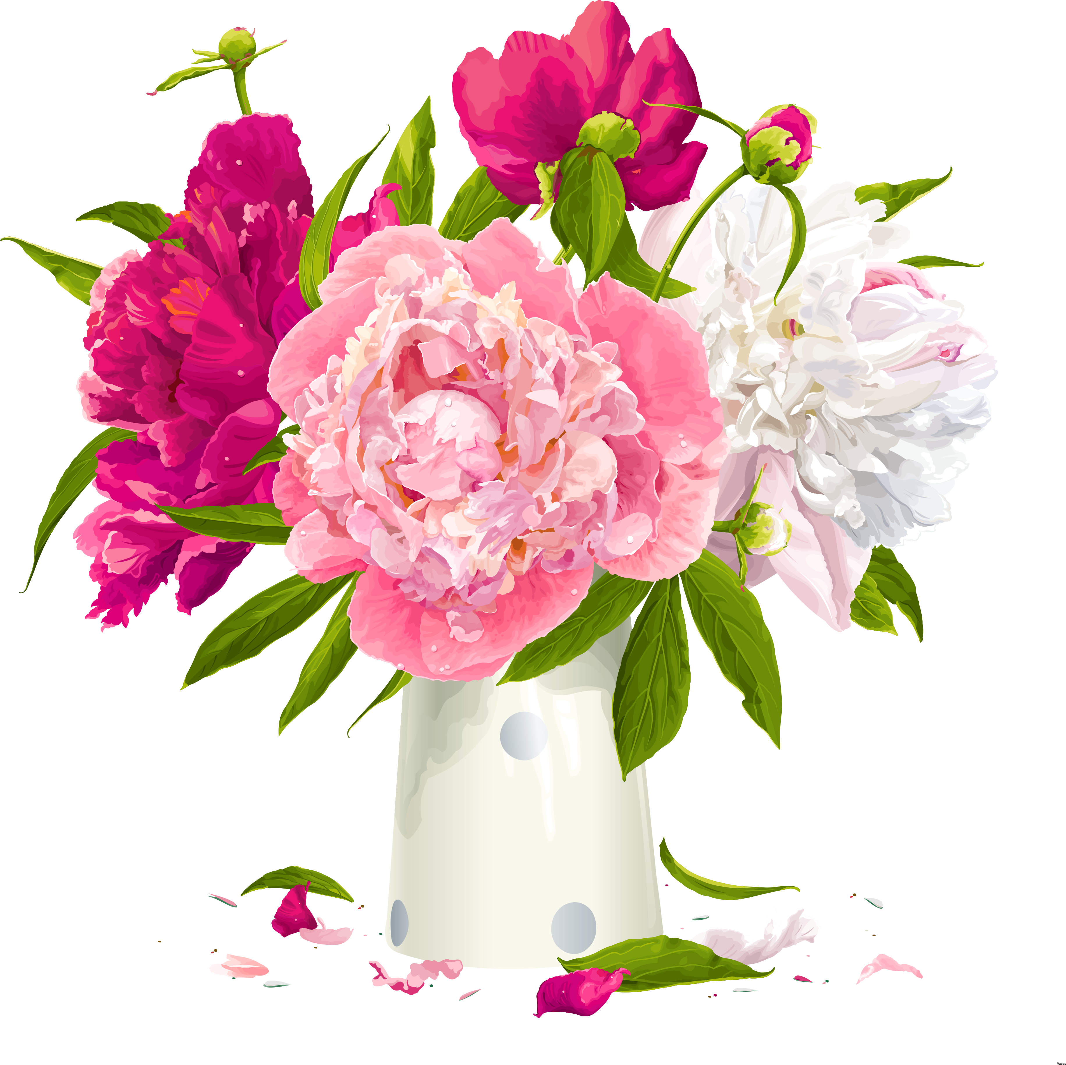 Flower Vases With Flowers Clipart Group Clip Transparent - Peony Flower Clipart (3838x4087), Png Download